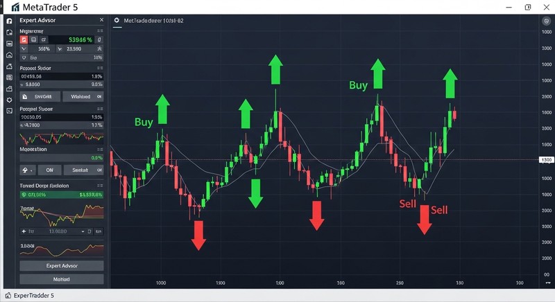 หน้าจอ MT5 แสดง EA Semi Auto ทำงาน