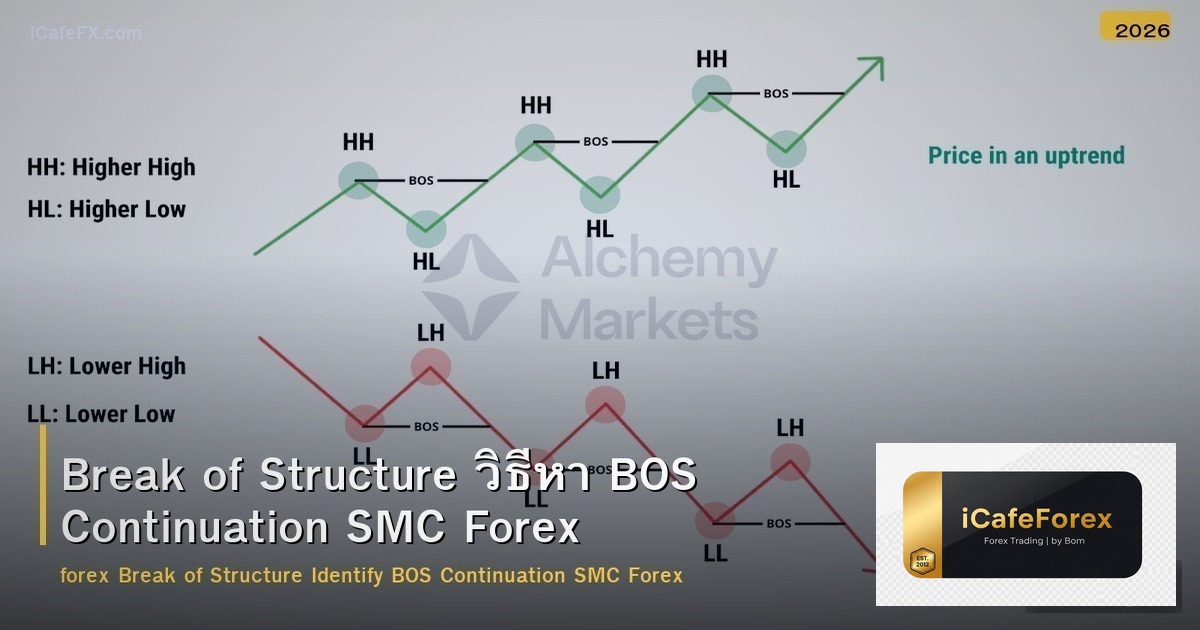 Break of Structure วิธีหา BOS Continuation SMC Forex