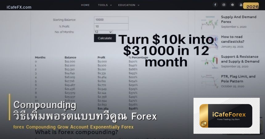 Compounding วิธีเพิ่มพอร์ตแบบทวีคูณ Forex