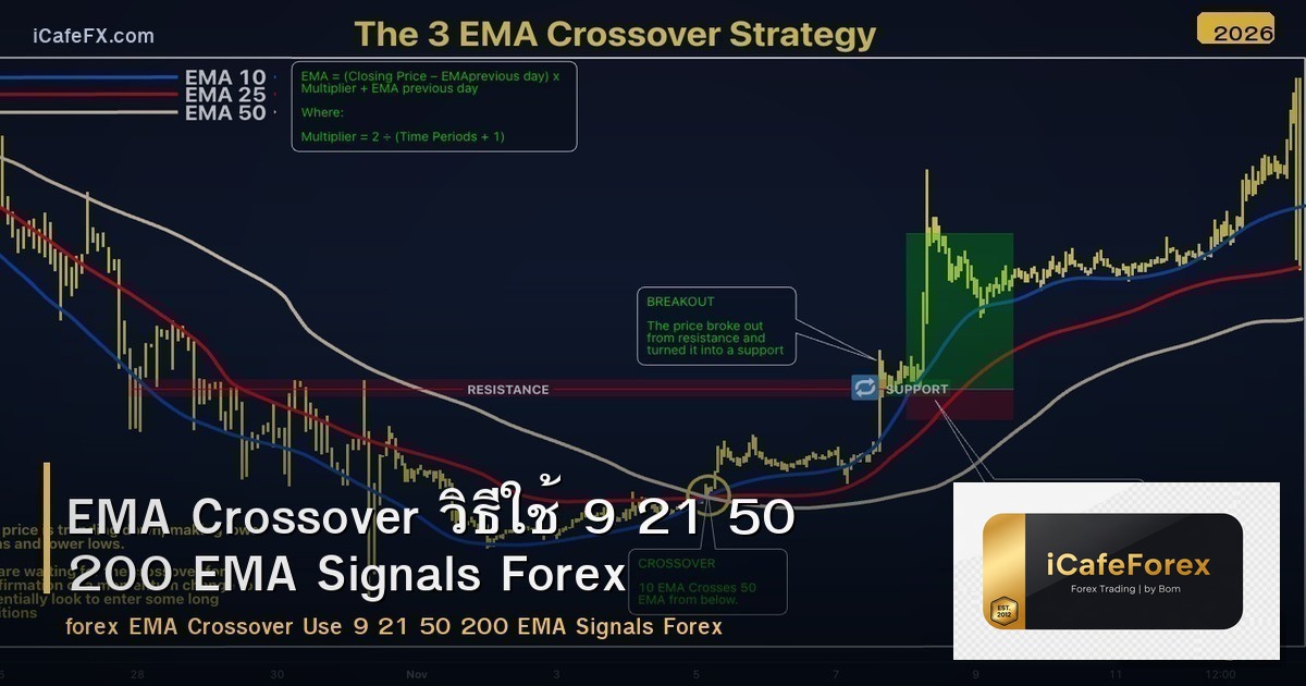 EMA Crossover วิธีใช้ 9 21 50 200 EMA Signals Forex