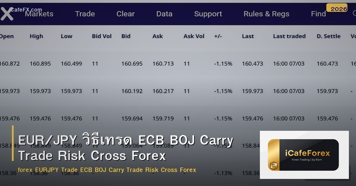 EUR/JPY วิธีเทรด ECB BOJ Carry Trade Risk Cross Forex