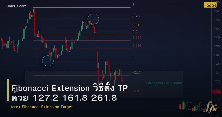 Fibonacci Extension วิธีตั้ง TP ด้วย 127.2 161.8 261.8