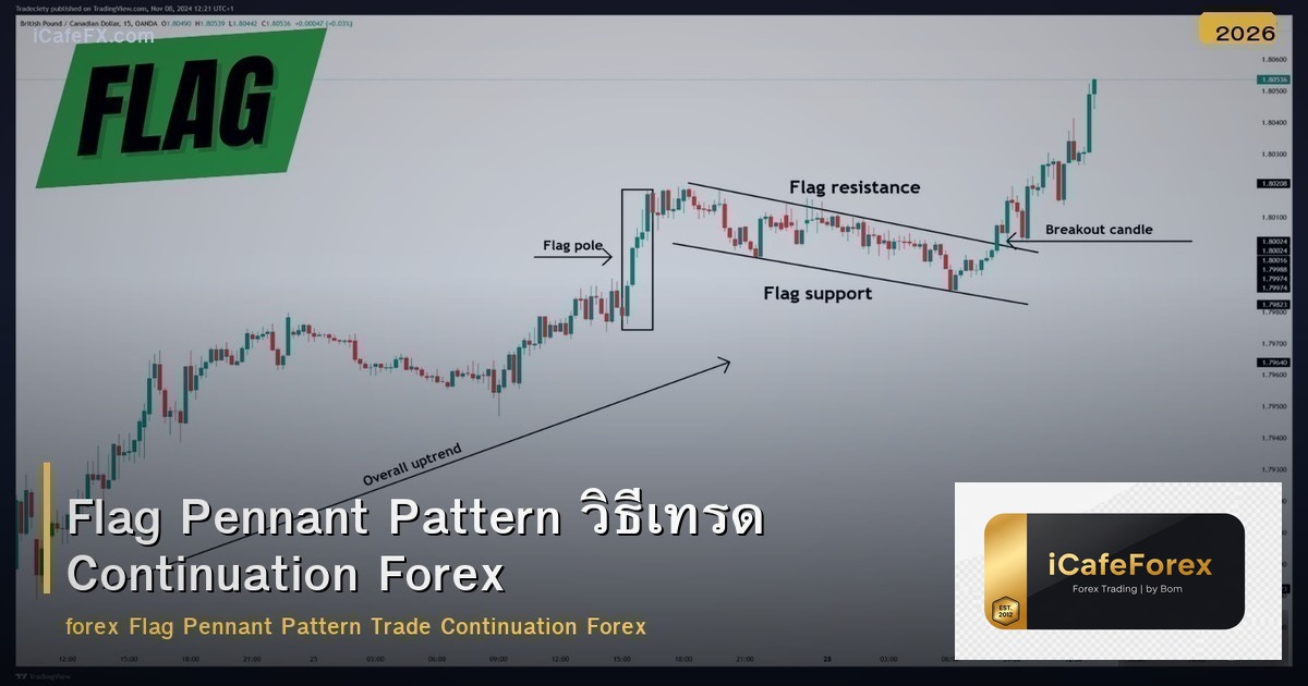 Flag Pennant Pattern วิธีเทรด Continuation Forex