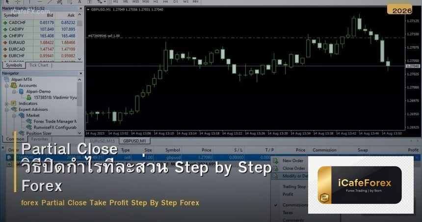 Partial Close วิธีปิดกำไรทีละส่วน Step by Step Forex