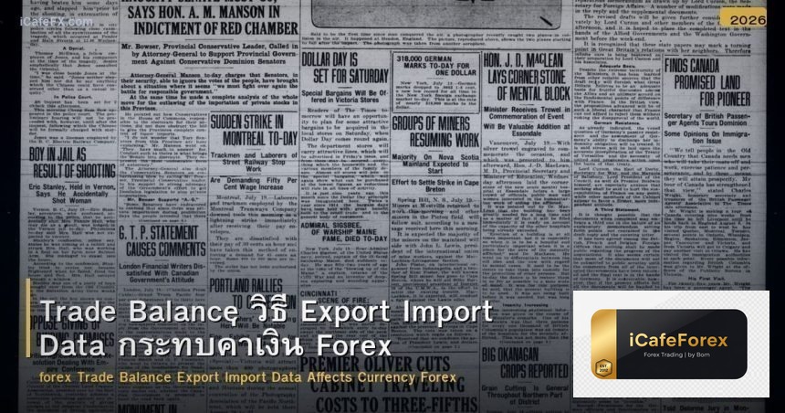 Trade Balance วิธี Export Import Data กระทบค่าเงิน Forex