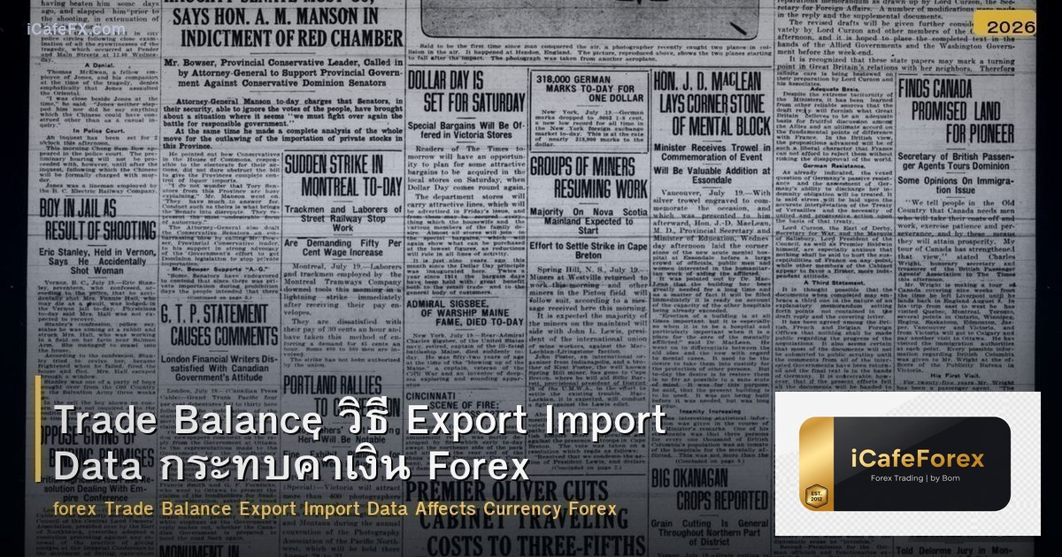 Trade Balance วิธี Export Import Data กระทบค่าเงิน Forex