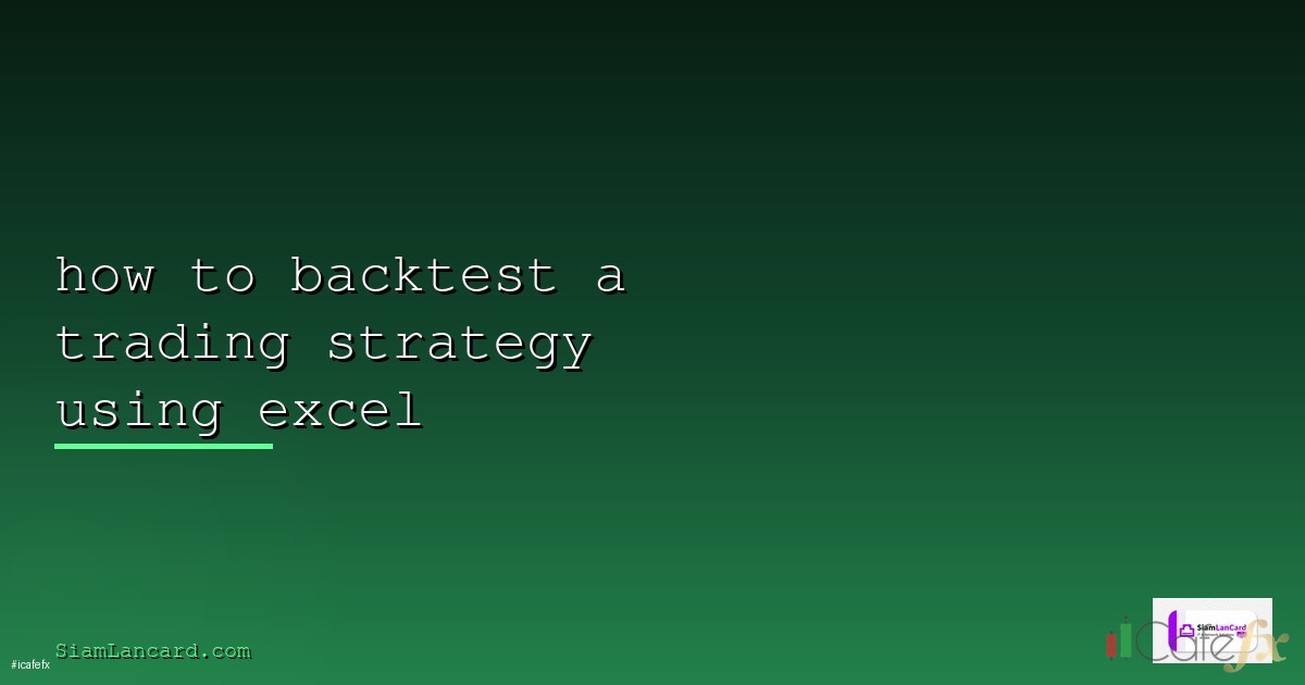 Backtest EA ให้ได้ผลจริงวิธีที่ถูกต้องบน MT4 [2026]