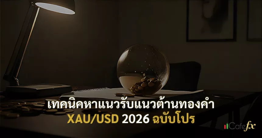 ภาพปก เทคนิคหาแนวรับแนวต้านทองคำ XAU/USD 2026: คู่มือเทรด Gold ฉบั - กราฟเทคนิค iCafeForex
