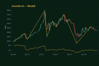 กราฟเทคนิค XAUUSD D1 ฟิโบนัชชี โดย iCafeForex