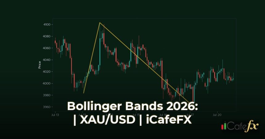 ภาพปกบทความ Bollinger Bands กลยุทธ์เทรดจริง 2026: เทคนิคพิชิตกำไรทะลุกรอ - ภาพถ่ายสมจริงแนวการเงิน iCafeForex