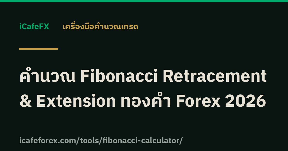 คำนวณ Fibonacci Retracement & Extension ทองคำ Forex 2026