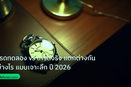 trading | เทรดทดลอง vs เทรดจริง แตกต่างกันอย่างไร แบบเจาะลึก ปี 2026